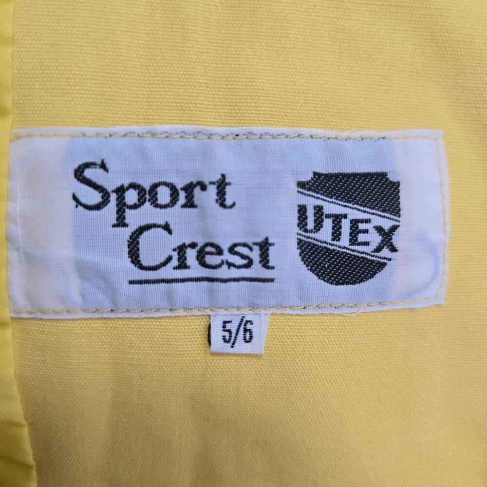 Vintage Sports Crest Utex Yellow Snap Front Rain Jacket Size S/M - Picture 9 of 12